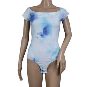Free People Ice Tie Dye Custom Bodysuit Off Shoulder